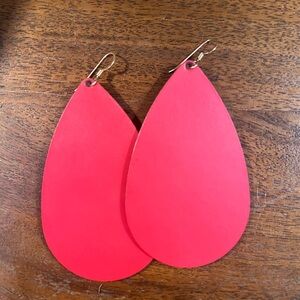 Nickel & Suede | Red Teardrop Earrings